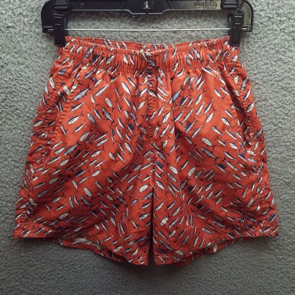 Guy Harvy Men's S Fish Animal Print Orange Trunks Swimwear 25" 6.25" 11.25" - Picture 1 of 8